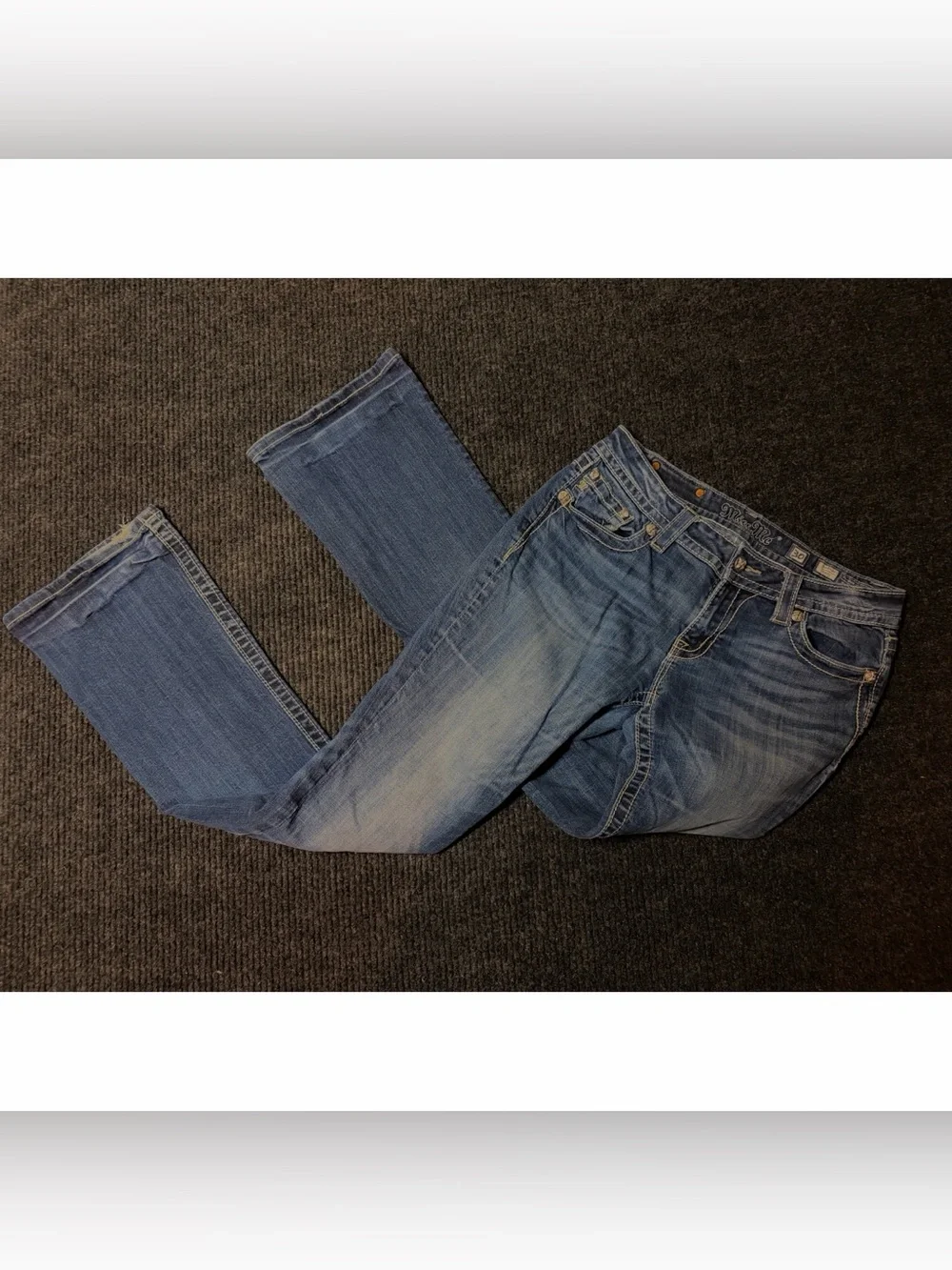 Miss Me Jeans 30 Signature Boot Rhinestone Sequin Wings